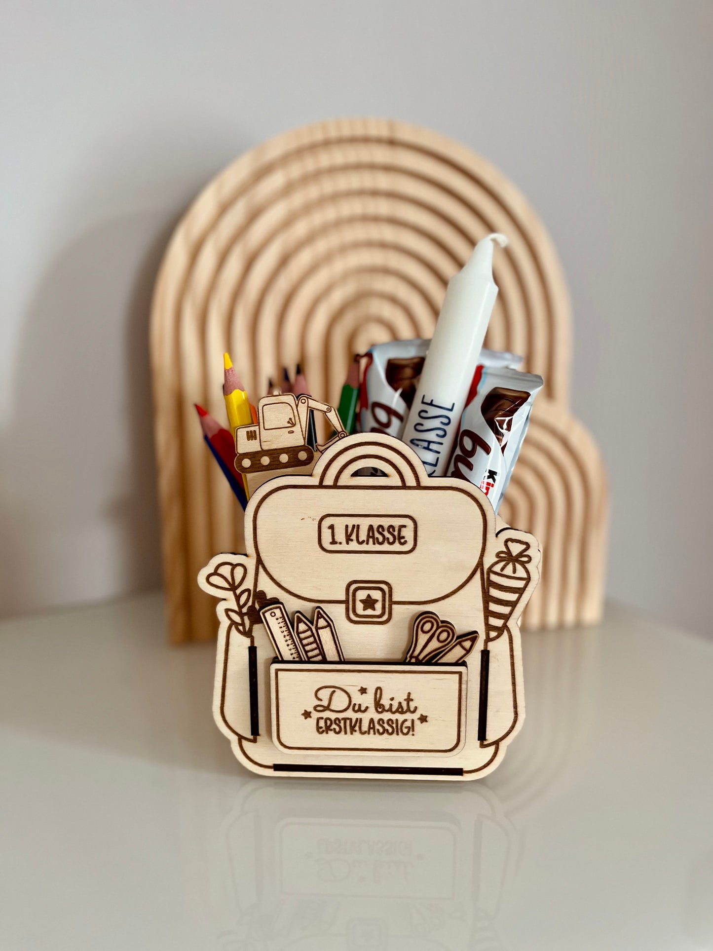Handgefertigte Stiftebox im Schulranzen-Design – Das perfekte Geschenk zur Einschulung!