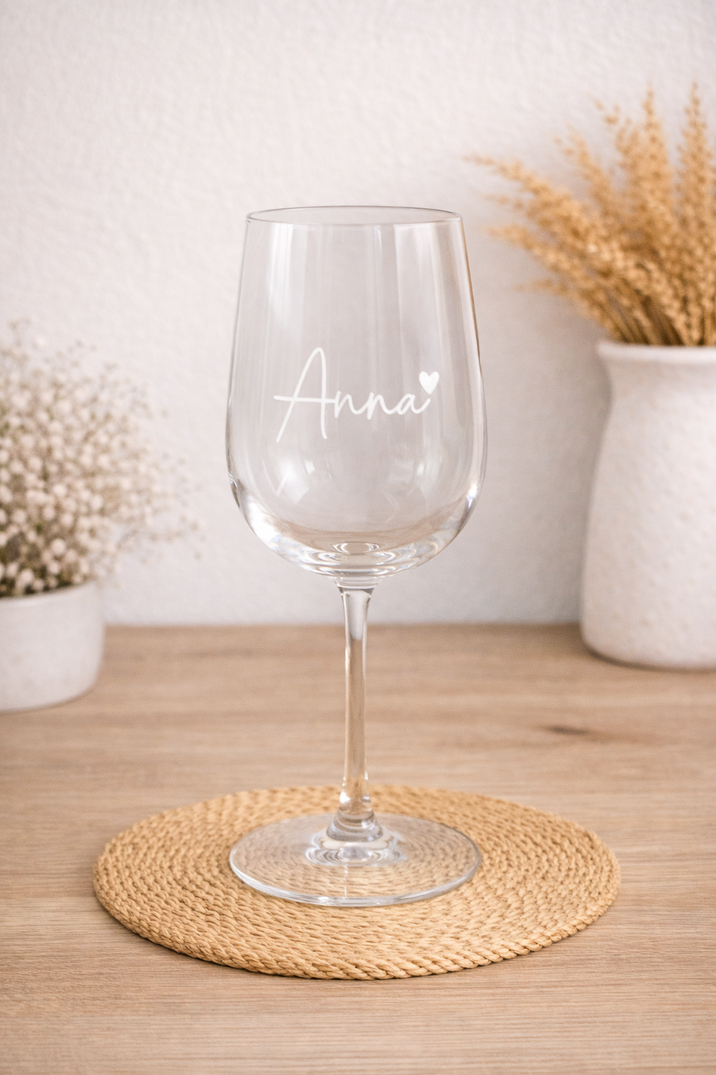 Weinglas - Personalisiert mit Herz