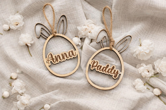 Osteranhänger, Osterdeko personalisiert aus Holz