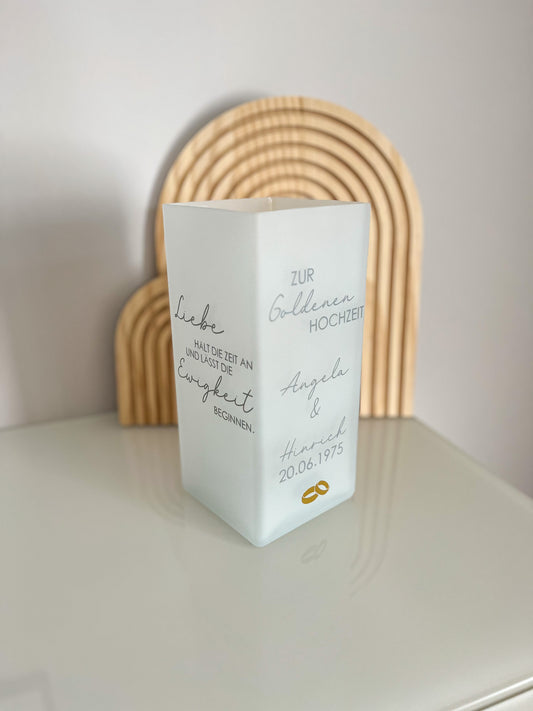 Glaslampe - Goldene Hochzeit