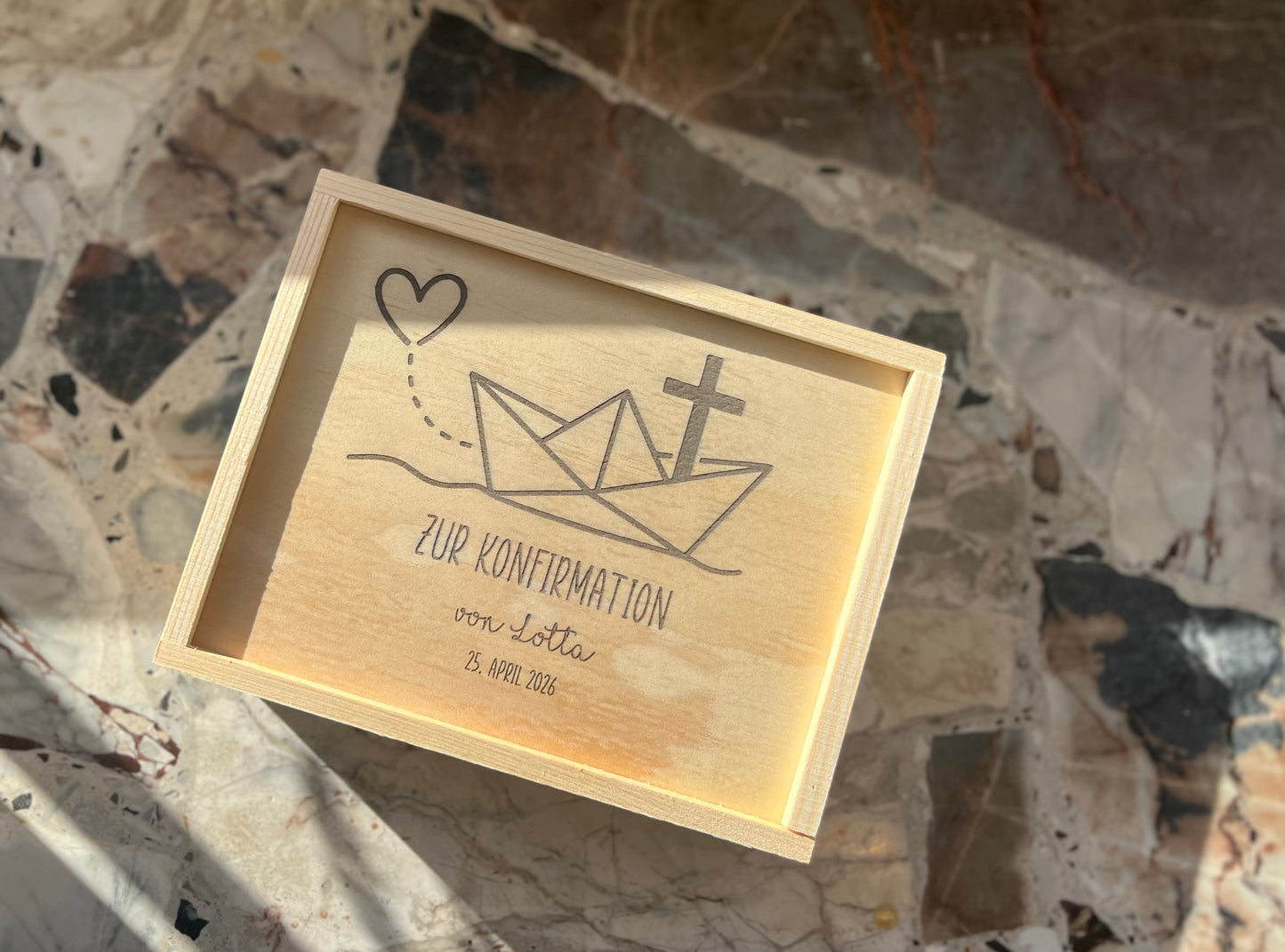 Geschenk zur Konfirmation, Geldgeschenk, Personalisierte Geschenkbox