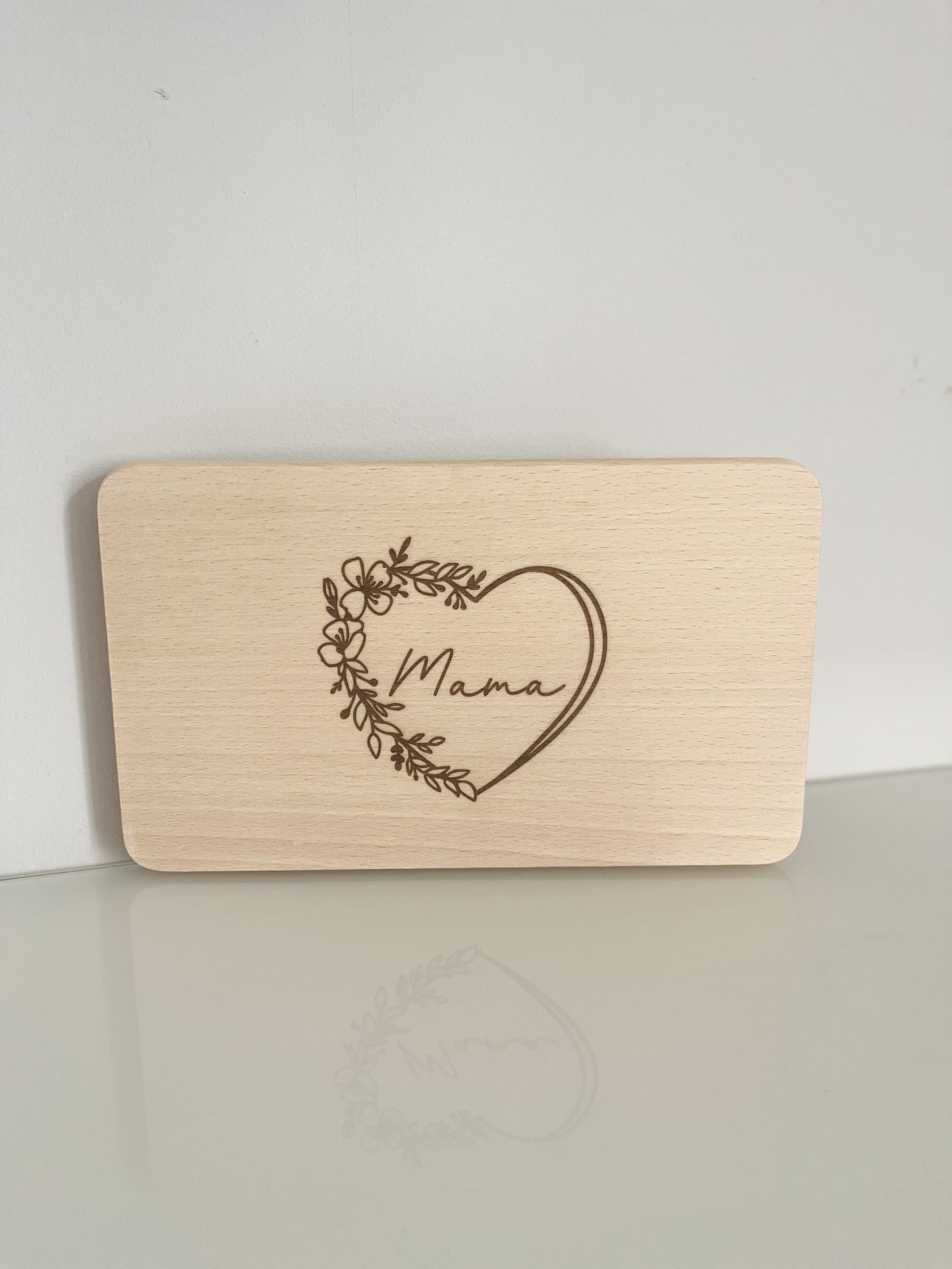Frühstücksbrett - Geschenk Muttertag - Mama-Herz
