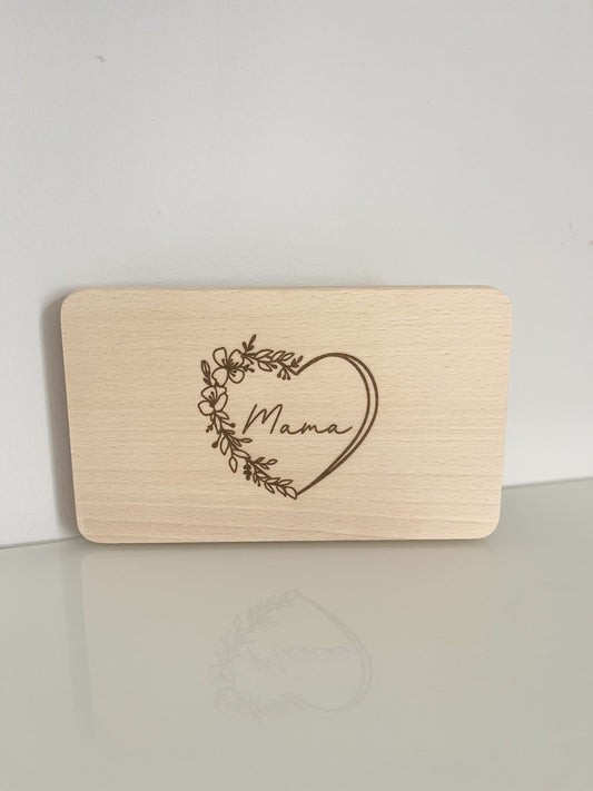 Frühstücksbrett - Geschenk Muttertag - Mama-Herz