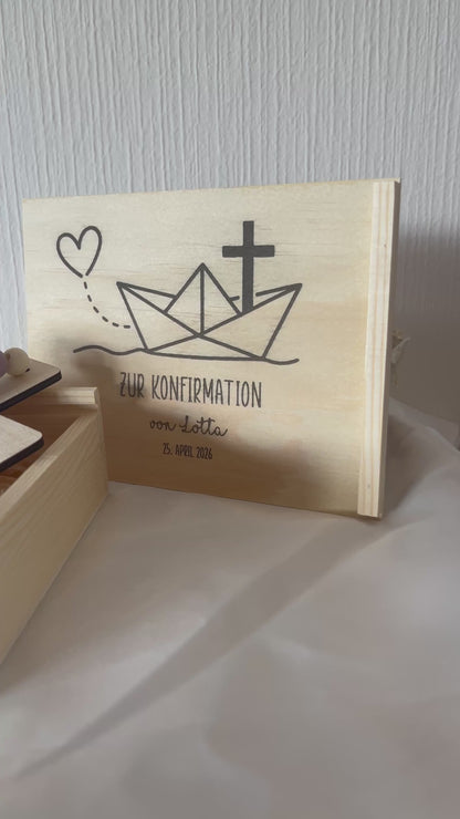 Geschenk zur Konfirmation, Geldgeschenk, Personalisierte Geschenkbox